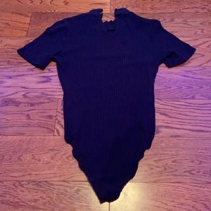 Black bodysuit with buttons